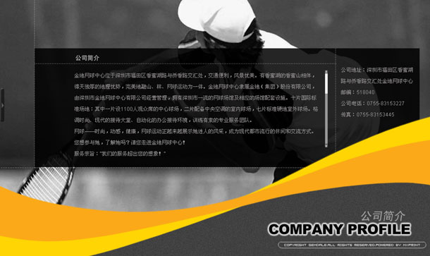 深圳市牧星策划设计有限公司金地网球中心项目网站 公司简介